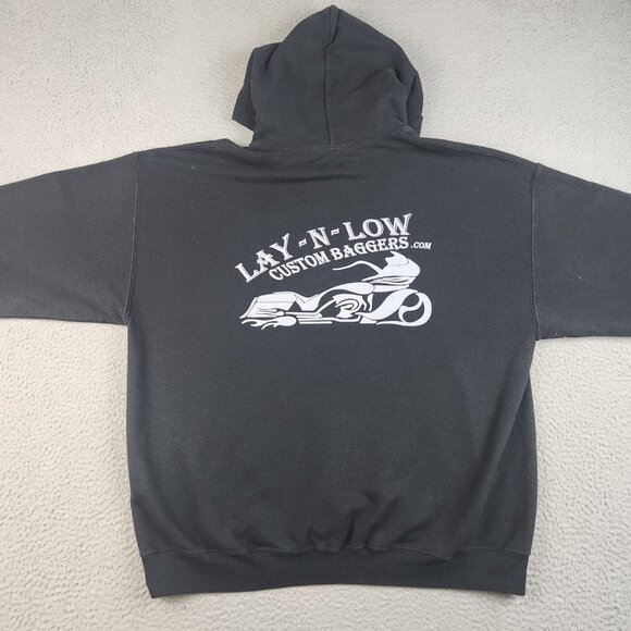 Motorcycle Shop Hoodie Men's Extra Large Lay N Low Custom Bike Sweatshirt TN - Picture 10 of 13